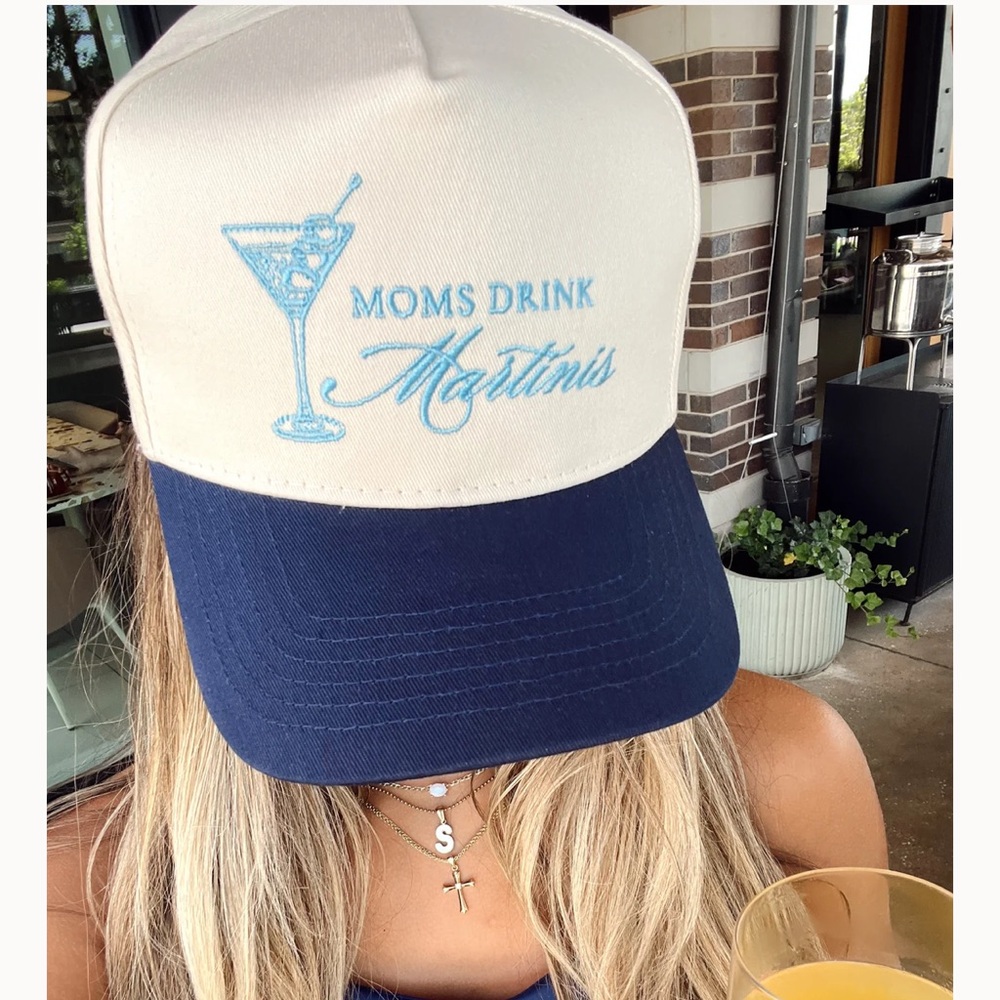 Navy and Cream Cap - Moms Drink Martinis